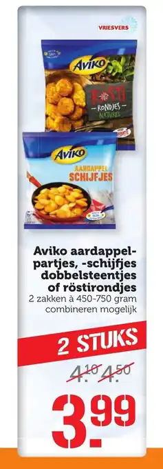 Coop Aviko Aardappelpartjes, Schijfjes Dobbelsteentjes of Rostirondjes aanbieding