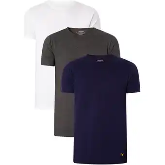 Spartoo T-shirt korte mouw lyle & scott set van 3 maxwell lounge crew t-shirts aanbieding