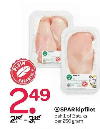 Spar Spar Kipfilet 250 Gram aanbieding