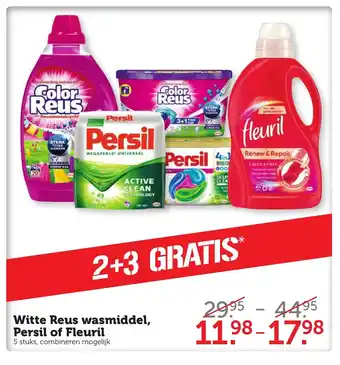 Coop Witte Reus Wasmiddel, Persil of Fleuril 5 stuks aanbieding