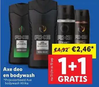 Lidl Axe deo en bodywash aanbieding