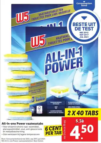 Lidl All-in-one power vaatwastabs aanbieding