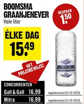 Dirck 3 BOOMSMA GRAANJENEVER Hele liter aanbieding