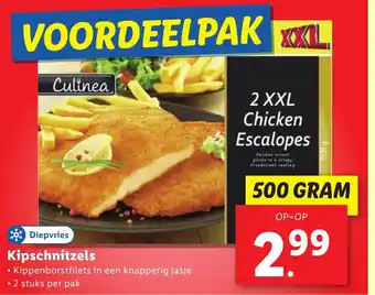 Lidl Kipschnitzels 500g aanbieding