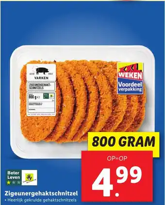 Lidl Zigeunergehaktschnitzel 800g aanbieding