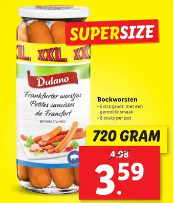 Lidl Bockworsten 720g aanbieding