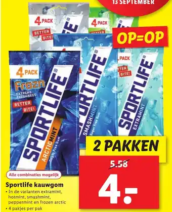 Lidl Sportlife kauwgom aanbieding