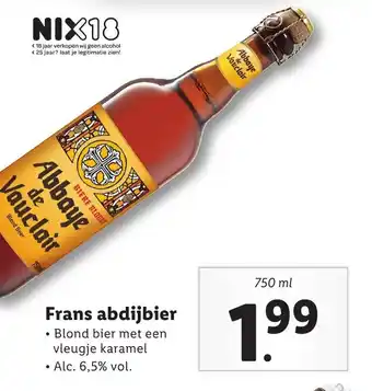 Lidl Frans abdijbier 750ml aanbieding