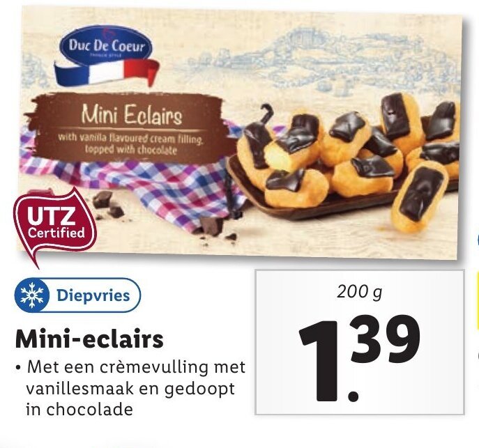 Minieclairs 200g aanbieding bij Lidl