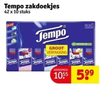 Kruidvat Tempo zakdoekjes aanbieding