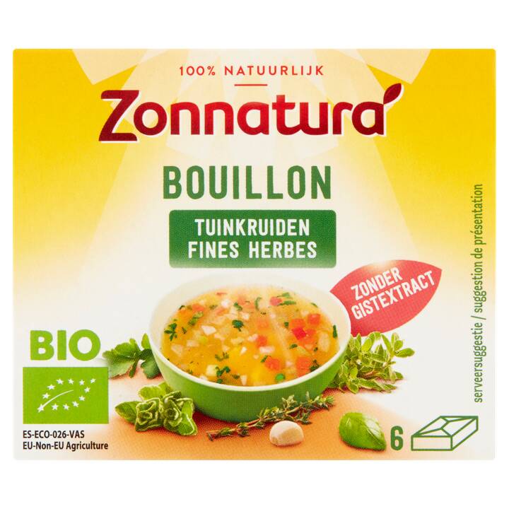 Zonnatura bio bouillon tuinkruiden 6 stuks 60g aanbieding bij Jumbo