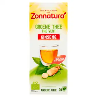 Jumbo Zonnatura bio groene thee ginseng 20 zakjes 36g aanbieding