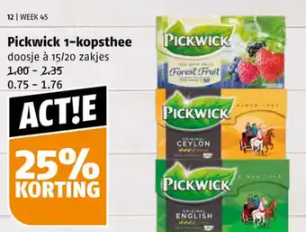 Poiesz Pickwick 1-kopsthee aanbieding