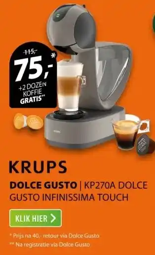 Expert Krups dolce gusto | kp270a dolce gusto infinissima touch aanbieding