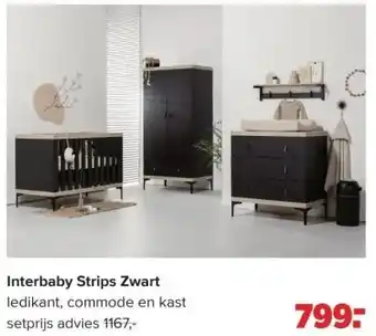 Baby-Dump Interbaby strips zwart aanbieding