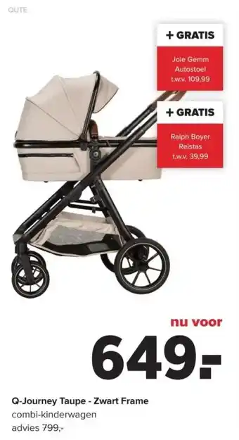 Baby-Dump Q-journey taupe - zwart frame aanbieding