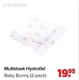 Baby-Dump Multidoek hydrofiel baby bunny (2-pack) aanbieding