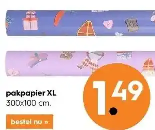 Blokker Pakpapier xl aanbieding