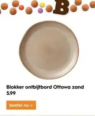 Blokker Blokker ontbijtbord ottowa zand aanbieding