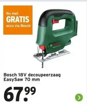 GAMMA Bosch 18v decoupeerzaag easysaw 70 mm aanbieding