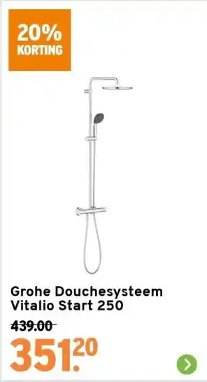 GAMMA Grohe douchesysteem vitalio start 250 aanbieding