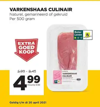 Jumbo Varkenshaas Culinair Naturel, Gemarineerd Of Gekruid 500g aanbieding