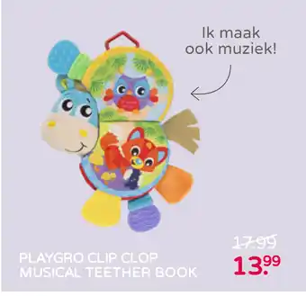 Prenatal Playgro clip clop musical teether book aanbieding