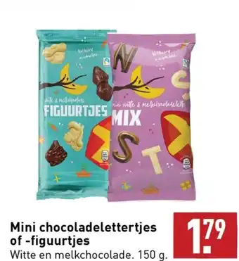 ALDI Mini chocoladelettertjes of -figuurtjes 150g aanbieding