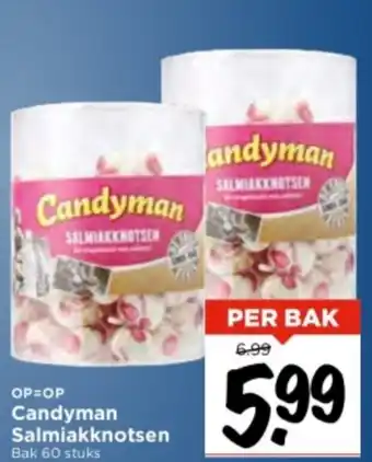 Vomar Voordeelmarkt Candyman Salmiakknotsen Bak 60 stuks aanbieding