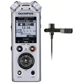 Conrad Olympus ls-p1 lavalier kit digitaal dicteerapparaat opnameduur (max.) 123 h zilver aanbieding