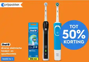 Blokker Oral-B Elektrische tandenborstel en opzetborstels - 50% korting aanbieding