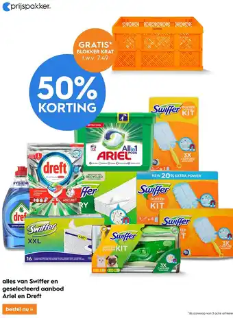 Blokker Swiffer en geselecteerd aanbod Dreft en Ariel - 50% KORTING! aanbieding