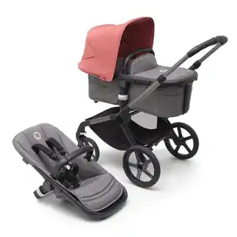 Baby Plus Bugaboo fox5 kinderwagen - graphite/grey melange - sunrise red aanbieding