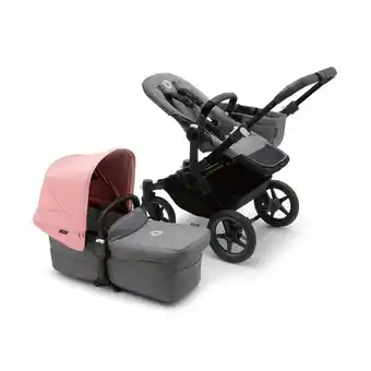 Baby Plus Bugaboo donkey5 mono kinderwagen - black/grey melange - morning pink aanbieding