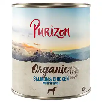 Zooplus 5 + 1 gratis! 6 x 400 g / 6 x 800 g purizon natvoer - organic: zalm & kip met spinazie (6 x 800 g aanbieding