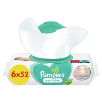 Babydrogist Pampers sensitive - billendoekjes - 312 doekjes - 6 x 52 aanbieding