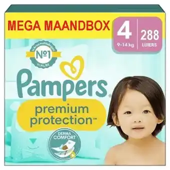 Babydrogist Pampers premium protection - maat 4 - mega maandbox - 288 luiers - 9/14 kg aanbieding