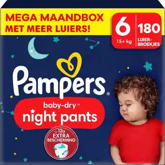 Babydrogist Pampers baby dry night pants - maat 6 - mega maandbox - 180 stuks - 15+ kg aanbieding