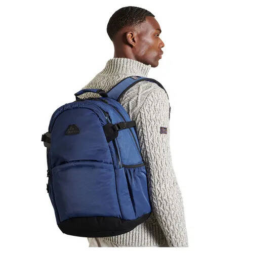Superdry nylon tarp backpack navy aanbieding bij