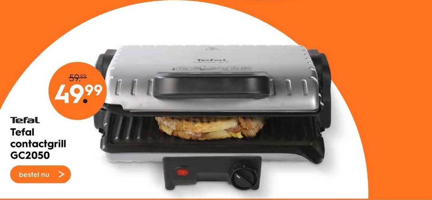 Tefal Minute Grill Silver GC2050 Contactgrill Met Verwijderbare Anti Aanbakplaten En 2 Grillstanden Gc205012 Barbecue Grill