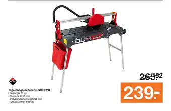 BOUWMAAT Rubi Tegelzaagmachine DU200 EVO aanbieding