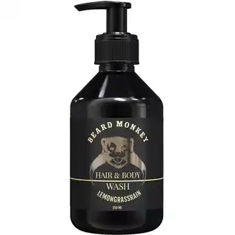 Bangerhead Beard monkey hair & body wash lemongrass (250ml) aanbieding