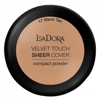 Bangerhead Isadora velvet touch sheer cover compact powder 47 warm tan aanbieding