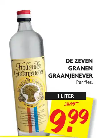 Dekamarkt De Zeven Granen Hollandse graanjenever 1L aanbieding