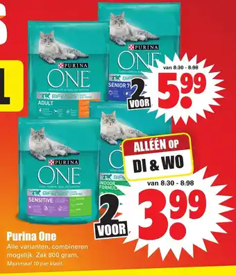 Dirk Purina One 2*800g aanbieding