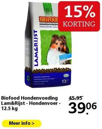 Pets Place Biofood Hondenvoeding Lam&Rijst - Hondenvoer - 12.5 kg aanbieding