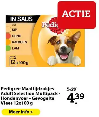 Pets Place Pedigree Maaltijdzakjes Adult Selection Multipack - Hondenvoer - Gevogelte Vlees 12x100 g aanbieding