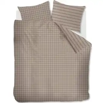 Beddengoed.com Vtwonen dekbedovertrek flanel grid zand-lits-jumeaux (240 x 200/220 cm) aanbieding