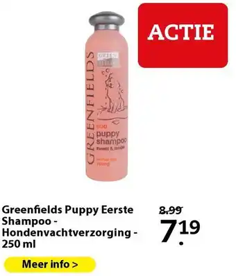 Pets Place Greenfields Puppy Eerste Shampoo - Hondenvachtverzorging - 250 ml aanbieding