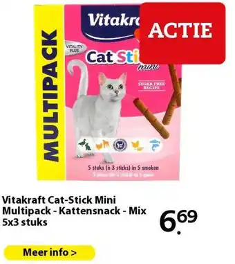 Pets Place Vitakraft Cat-Stick Mini Multipack - Kattensnack - Mix 5x3 stuks aanbieding